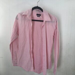 Zara Man pink long sleeve button up slim fit shirt size M